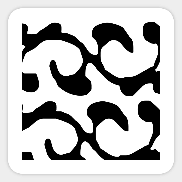 Black and white swirl pattern Sticker by Word and Saying